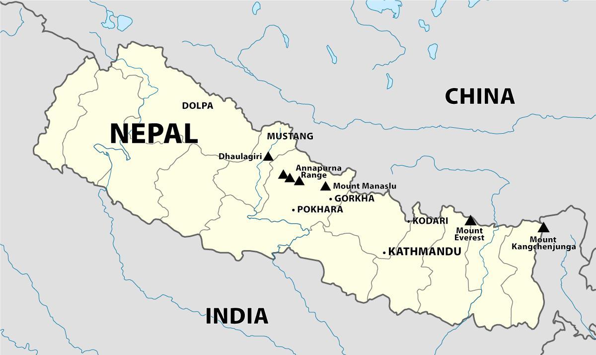 Karta Nepal planine