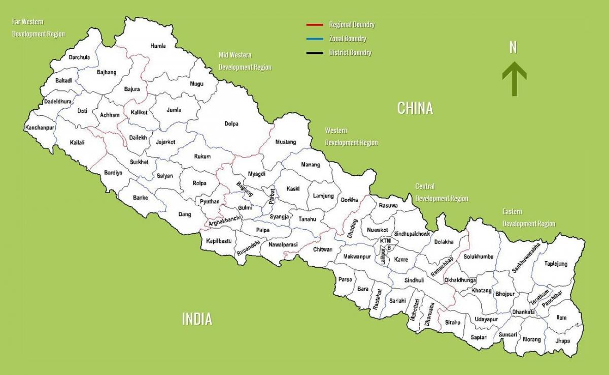 Nepal znamenitosti kartica