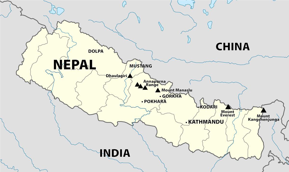 Indija Nepal granice kartice
