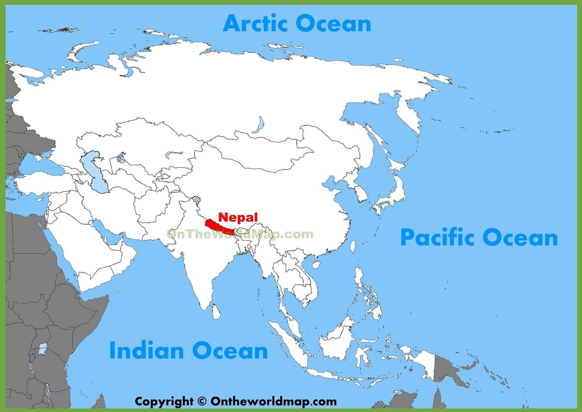 Nepal u Aziji karti