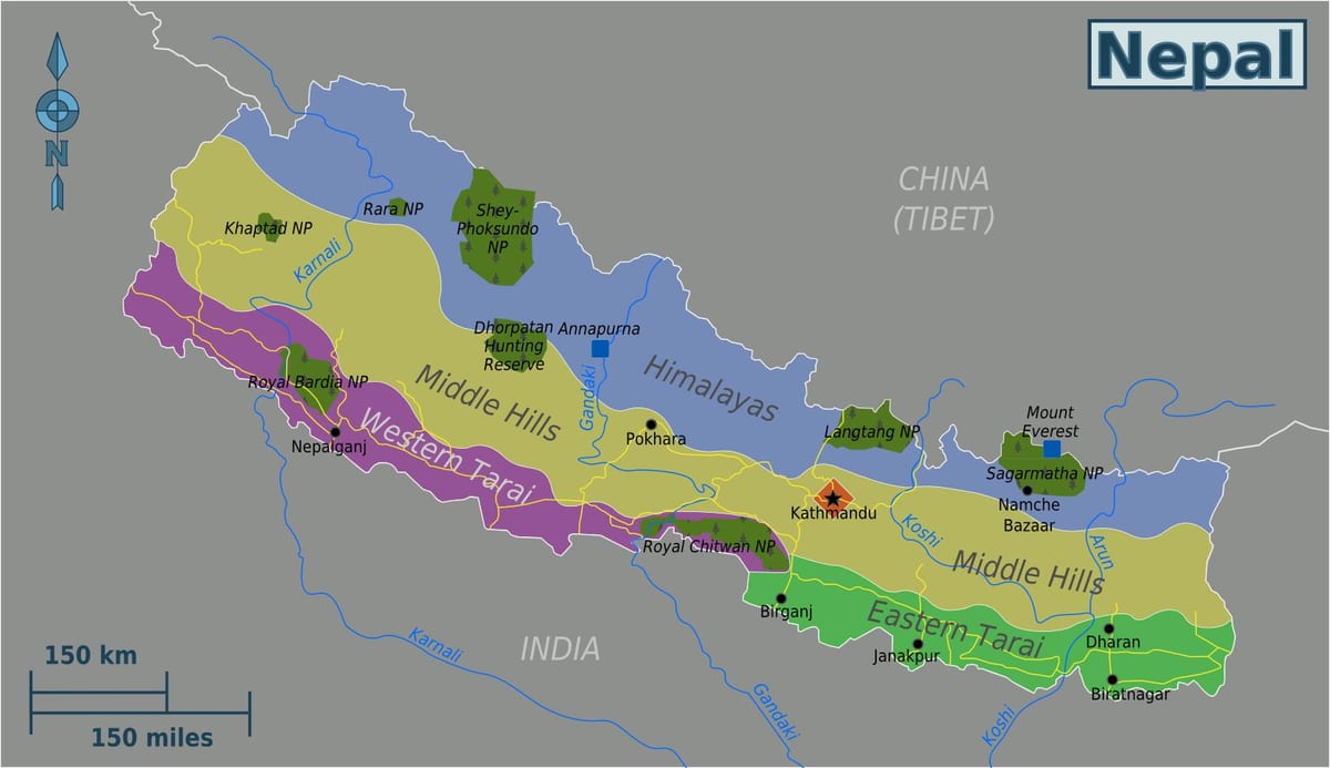 Karta original Nepal