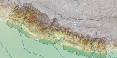 Karta fizička Nepal