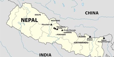 Karta Nepal Himalaja