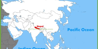 Nepal u Aziji karti