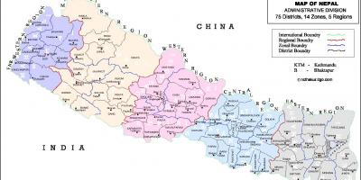Nepal sve područne karti