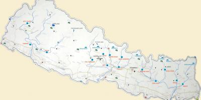 Karta Nepala pokazujući rijeka