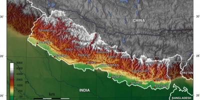 Karta satelit Nepal